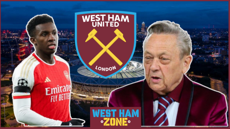 Eddie Nketiah, David Sullivan, West Ham badge