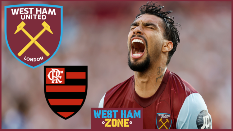 Lucas Paqueta, West Ham United badge, Flamengo badge