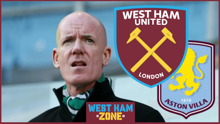 Dermot Gallagher, West Ham badge, Aston Villa badge