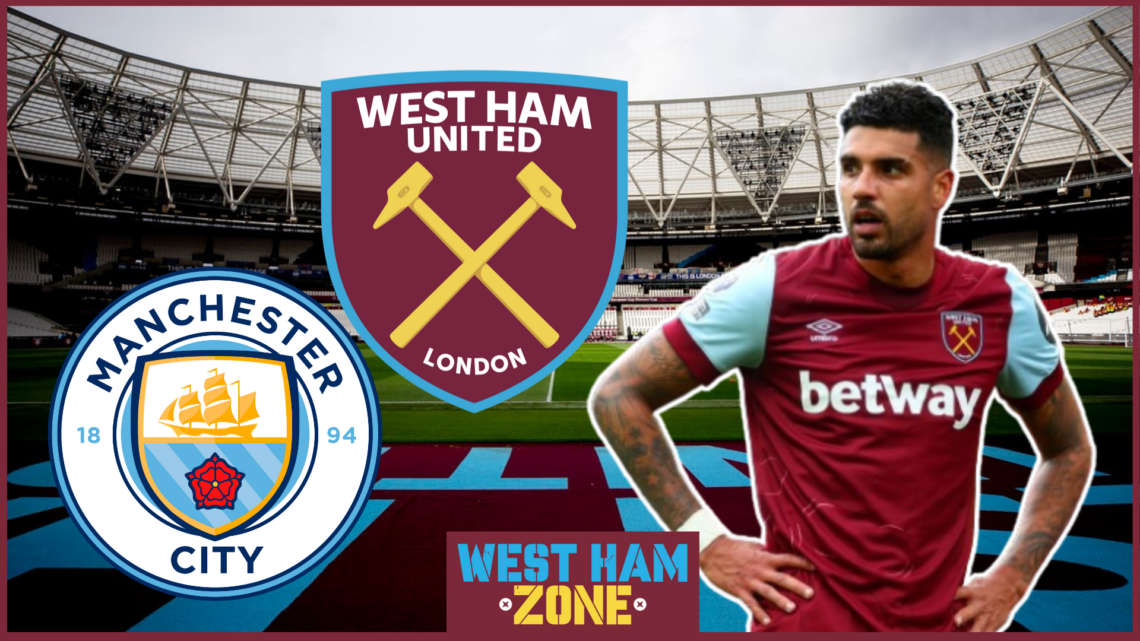 Emerson, West Ham badge, Manchester City badge