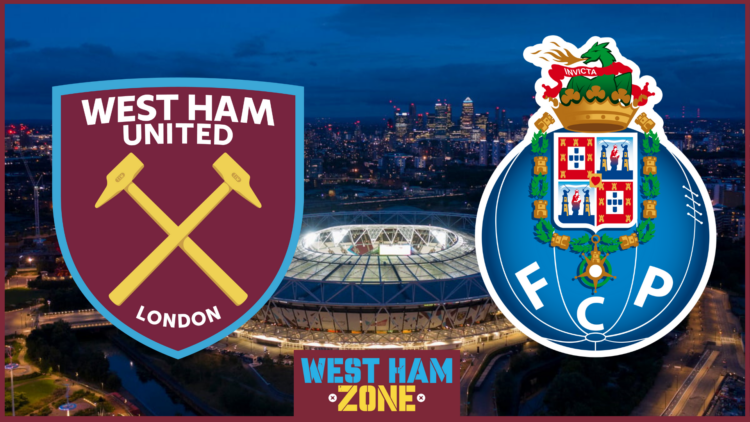 Evanilson, West Ham badge, FC Porto badge