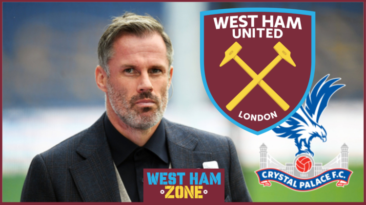 Jamie Carragher, West Ham badge, Crystal Palace badge