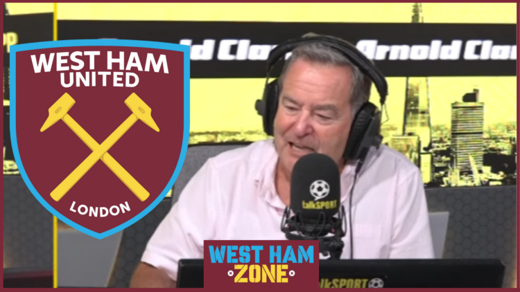 Jeff Stelling, West Ham badge
