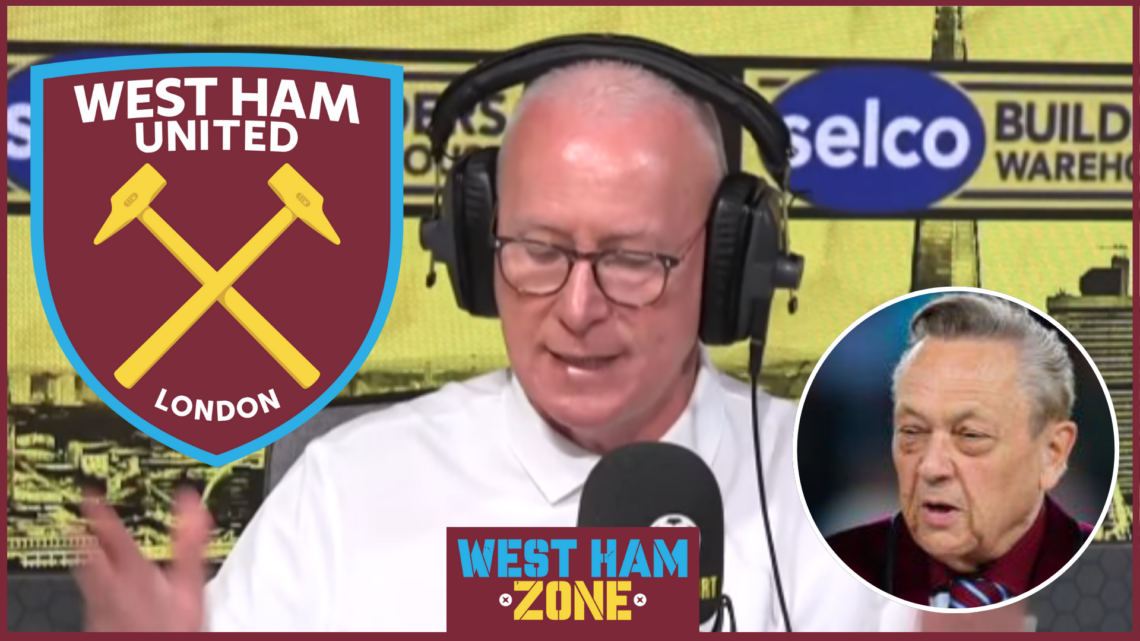 Jim White, David Sullivan, West Ham badge