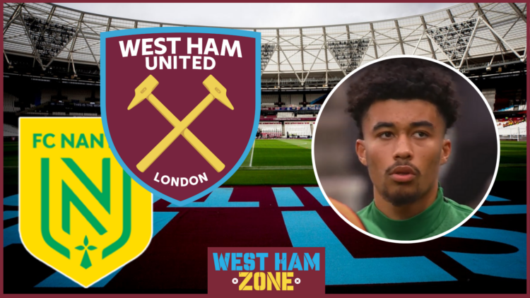 Nathan Zeze, West Ham badge, Nantes badge