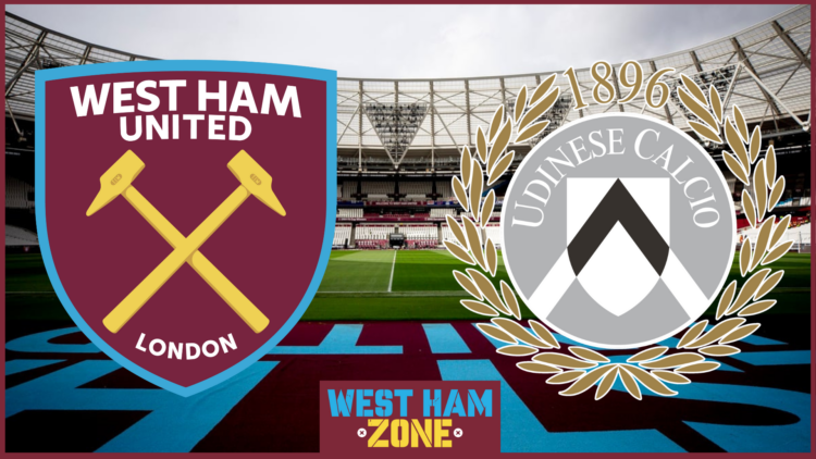 Jaka Bijol, West Ham badge, Udinese badge