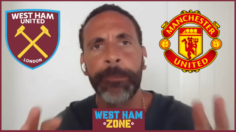 West Ham United badge, Manchester United badge, Rio Ferdinand