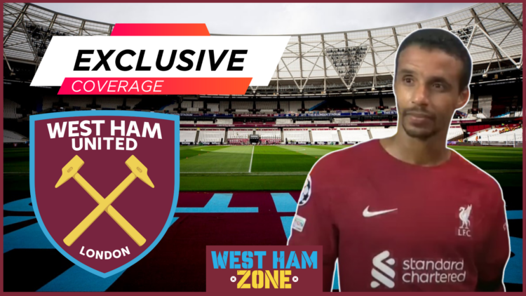 Joel Matip, West Ham badge