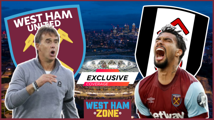 Julen Lopetegui, Lucas Paqueta, West Ham badge, Fulham badge