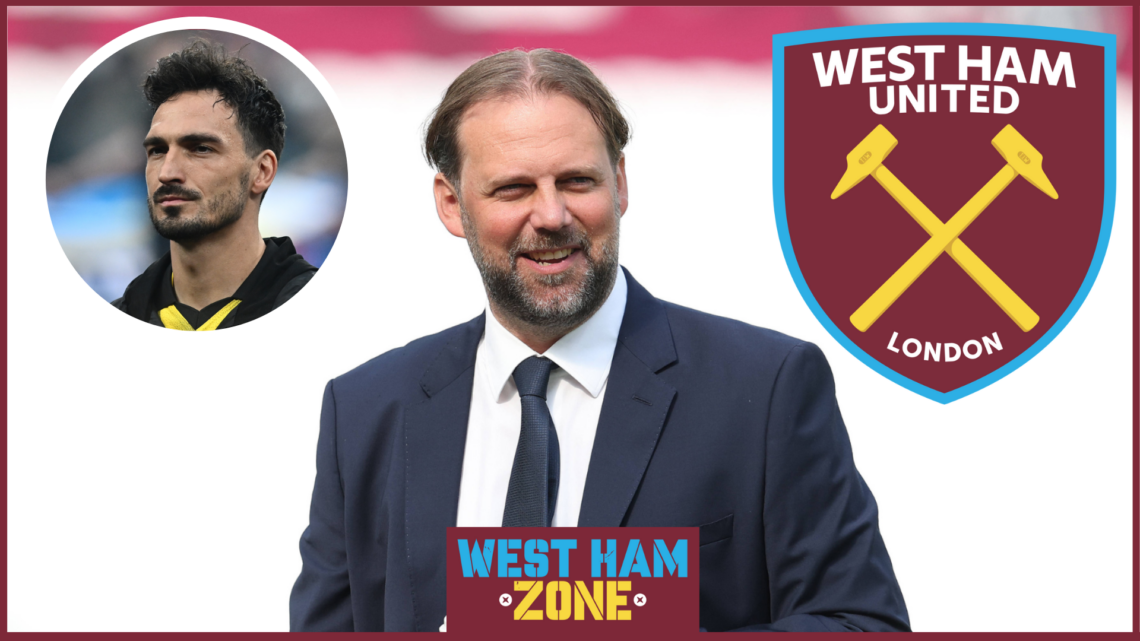 Tim Steidten, Mats Hummels, West Ham United badge