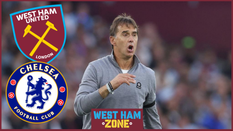 West Ham United badge and Julen Lopetegui