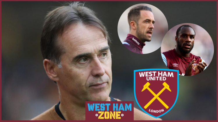 Picture of Julen Lopetegui, Danny Ings and Michail Antonio