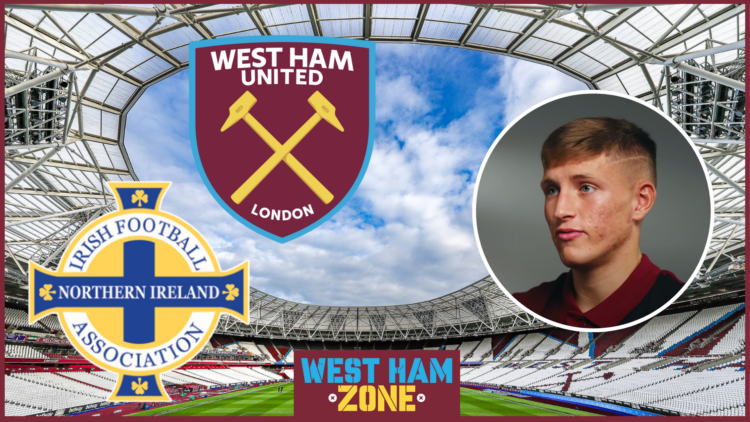 Callum Marshall, West Ham badge, Northern Ireland badge