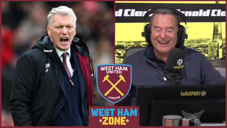 Jeff Stelling, David Moyes, West Ham badge