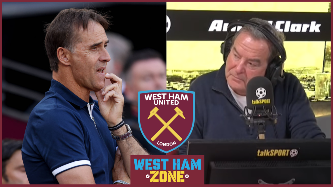 Jeff Stelling, Julen Lopetegui, West Ham badge