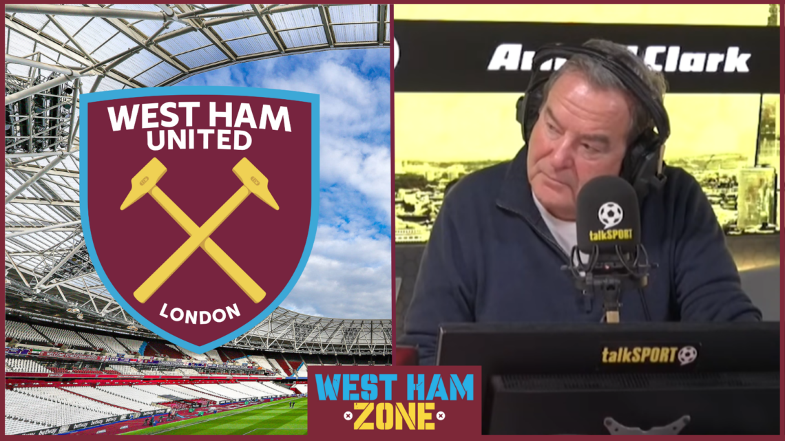 Jeff Stelling, West Ham badge