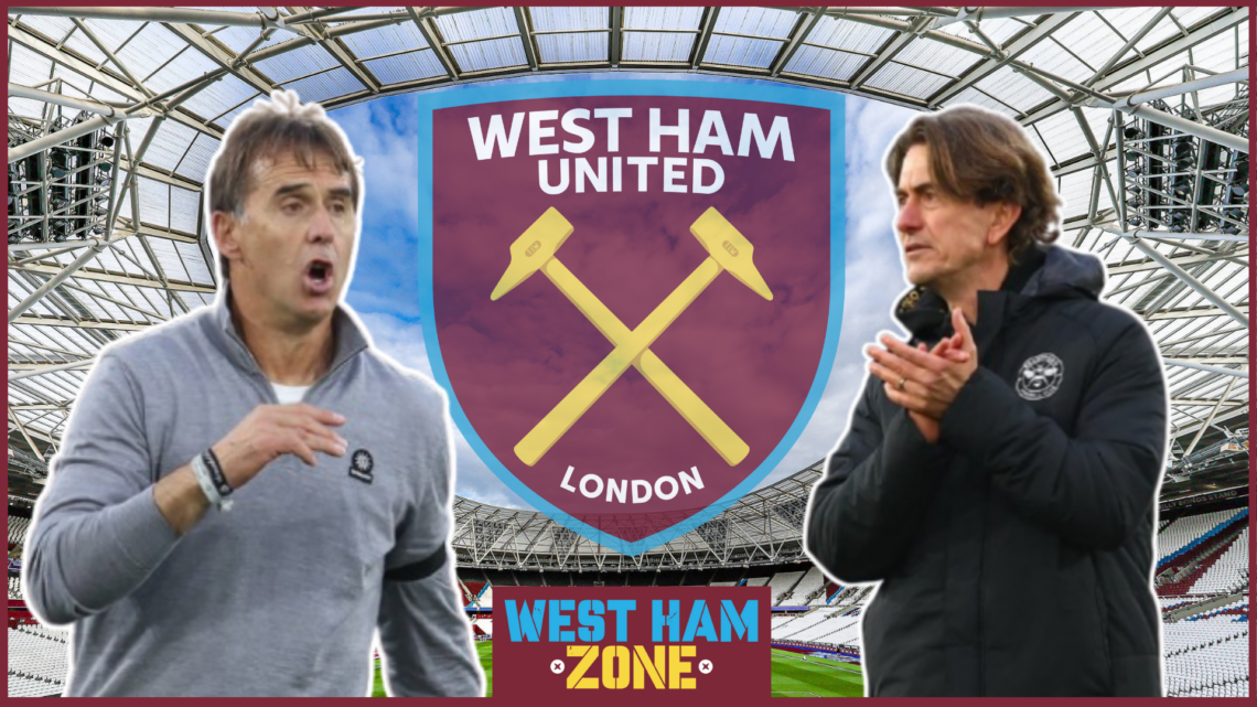 Julen Lopetegui, Thomas Frank, West Ham badge