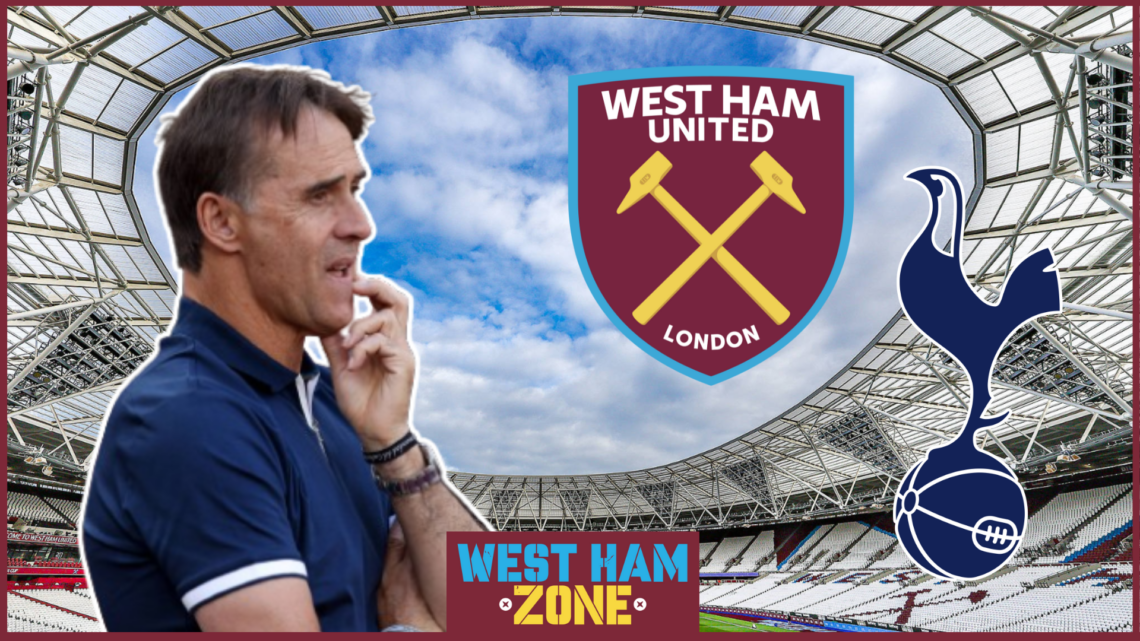Julen Lopetegui, West Ham badge, Tottenham badge