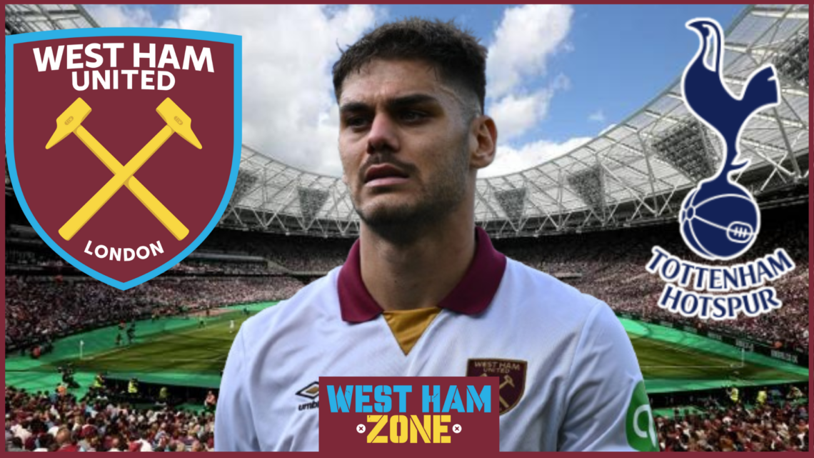 Konstantinos Mavropanos, West Ham United badge, Tottenham badge