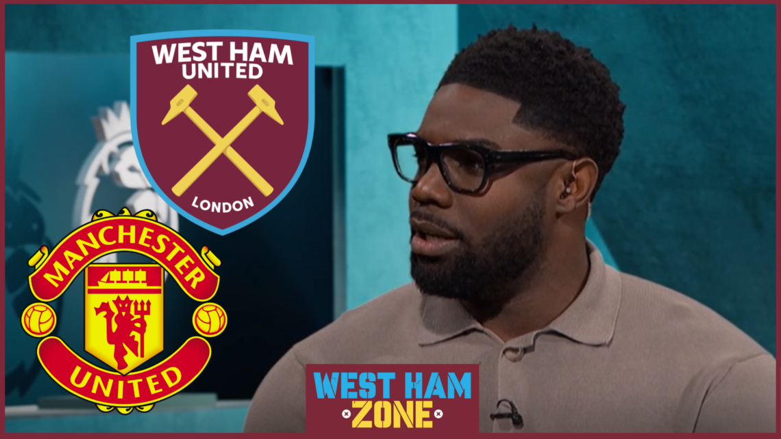 Micah Richards, West Ham badge, Manchester United badge