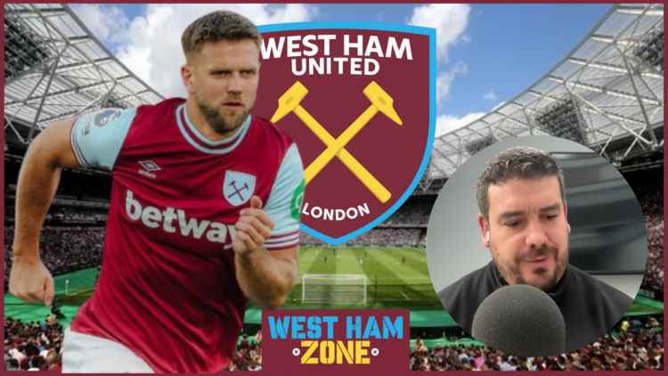 Niclas Fullkrug, Alex Crook, West Ham United badge