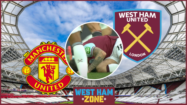 Mark Halsey, West Ham badge, Manchester United badge