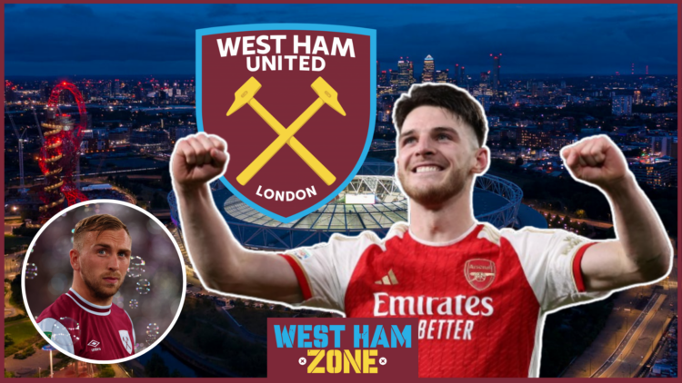 Declan Rice, Jarrod Bowen, West Ham badge