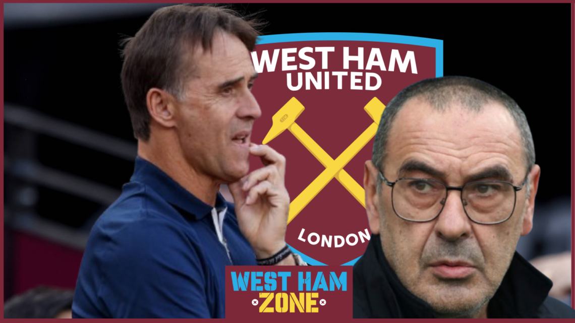 Julen Lopetegui, Maurizio Sarri, West Ham badge