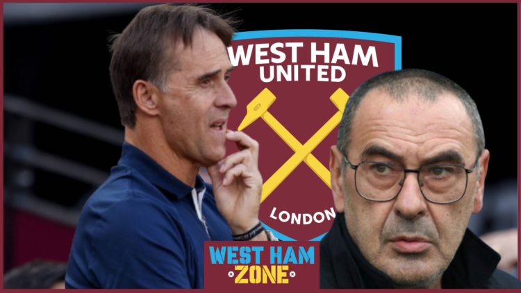 Julen Lopetegui, Maurizio Sarri, West Ham badge