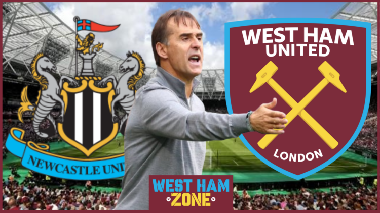 Julen Lopetegui, West Ham United badge, Newcastle United badge
