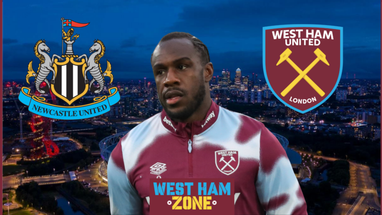 Newcastle United badge, West Ham United badge, Michail Antonio