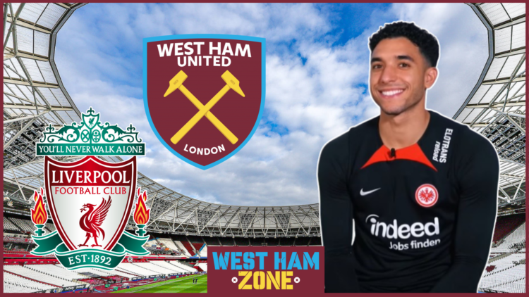 Omar Marmoush, West Ham badge, Liverpool badge