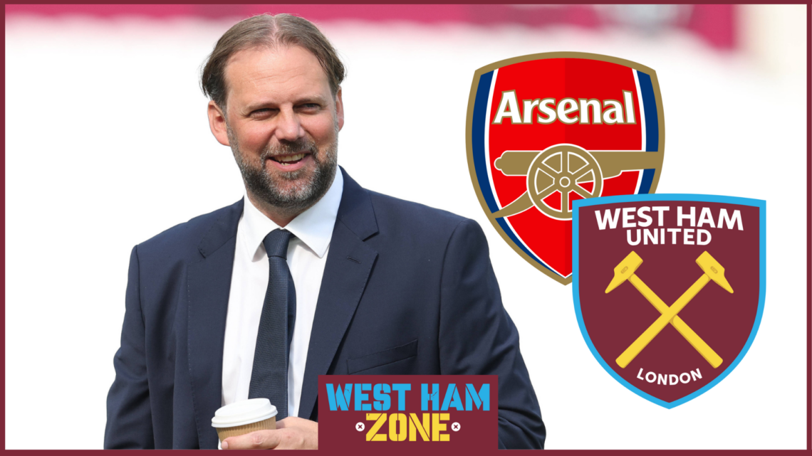 Tim Steidten, West Ham badge, Arsenal badge