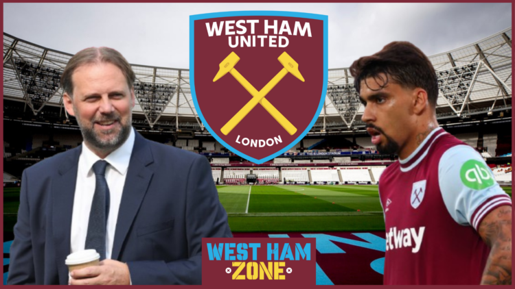 Tim Steidten, Lucas Paqueta, West Ham United badge