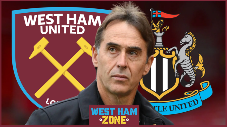 West Ham badge Newcastle badge, Julen Lopetegui