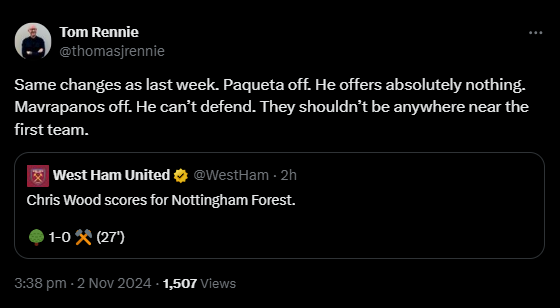 Lucas Paqueta, West Ham, Tom Rennie