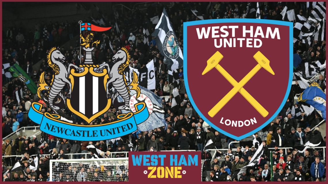 Newcastle and West Ham badges
