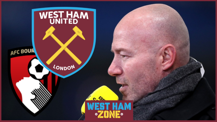 Alan Shearer, West Ham United bagde, Bournemouth badge