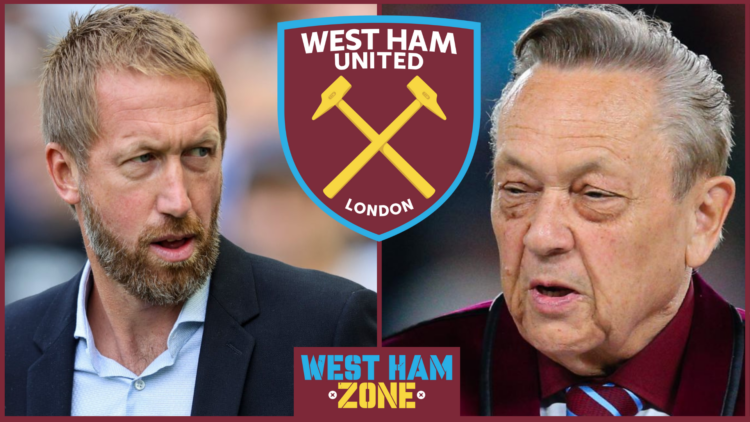 Graham Potter, David Sullivan, West Ham United badge
