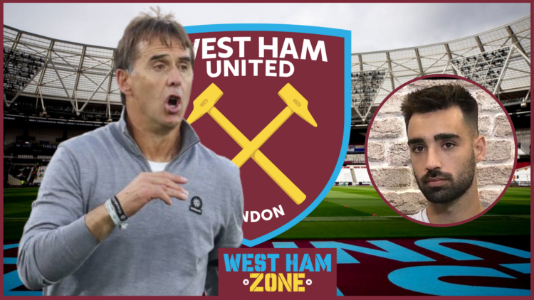 Julen Lopetegui, Brais Mendez, West Ham United badge