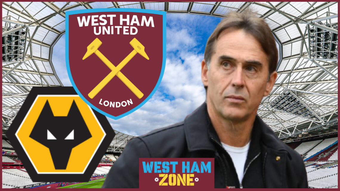 Julen Lopetegui, West Ham United badge, Wolves badge