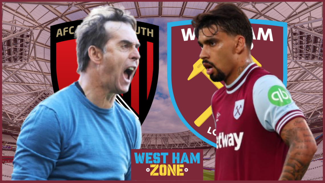 Julen Lopetegui, Lucas Paqueta, Bournemouth badge, West Ham badge