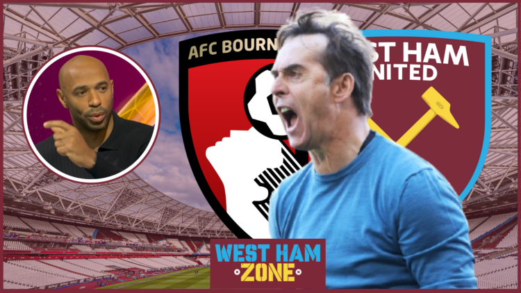 Julen Lopetegui, Thierry Henry, Bournemouth badge, West Ham badge