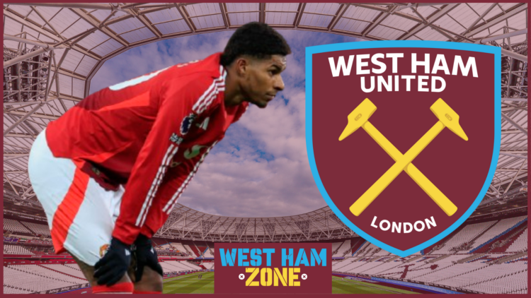 Marcus Rashford, West Ham badge