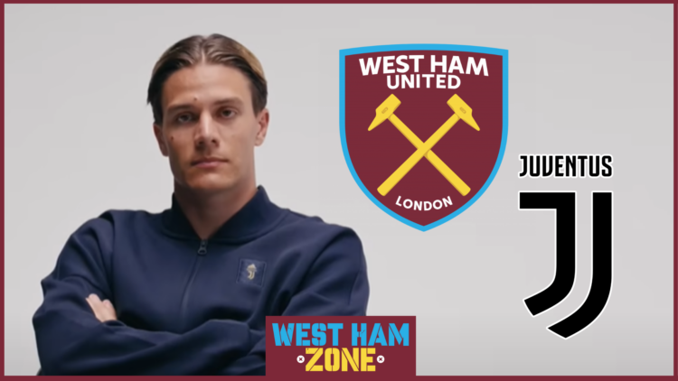Nicolo Fagioli, West Ham badge, Juventus badge