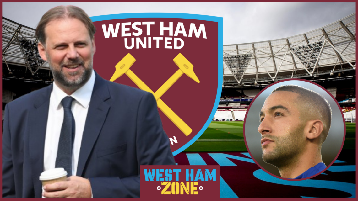 Tim Steidten, Hakim Ziyech, West Ham United badge