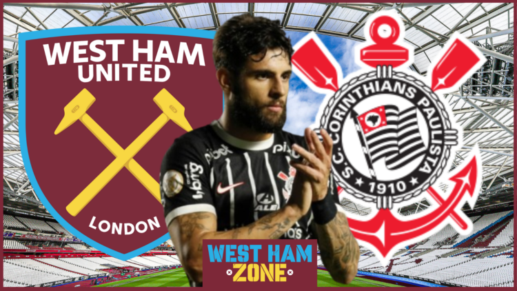 Yuri Alberto, West Ham United badge, Corinthians badge
