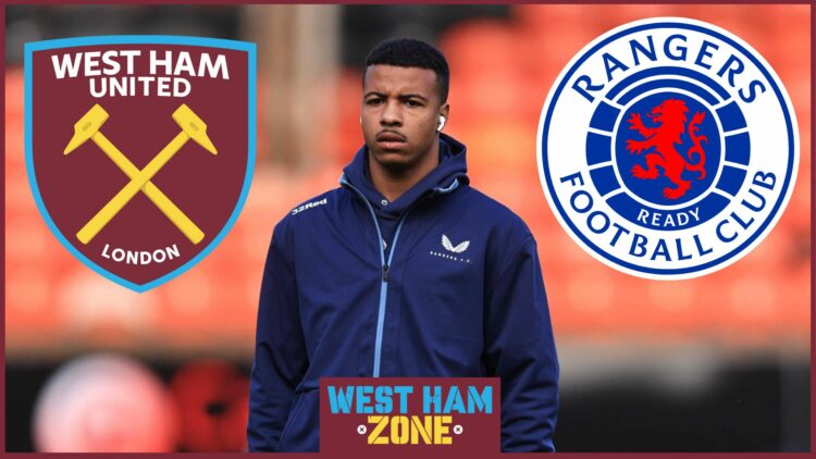 West Ham badge, Rangers badge, Hamza Igamane