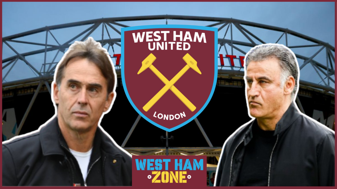Julen Lopetegui Christophe Galtier West Ham United badge