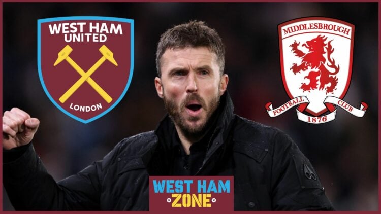 Michael Carrick, West Ham badge, Middlesbrough badge